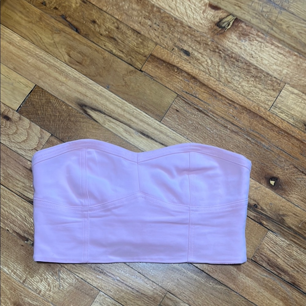 Pink Strapless Bustier Top